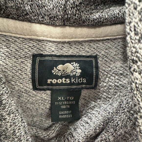 ROOTS Canada Beaver Hoodie Sweathirt  Pullover Kids Size XL 11-12 Year Old Gray - Picture 4 of 6